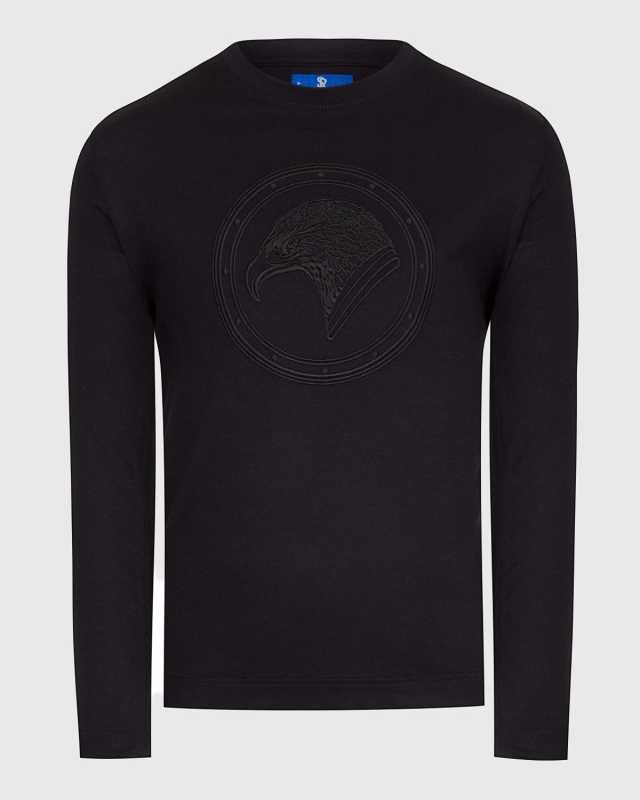 Boy's Tonal Logo Embroidered Long-Sleeve T-Shirt, Size 4-14