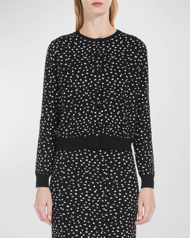 Riber Button-Down Heart Intarsia Sweat