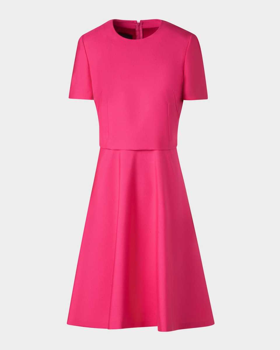 Layered Short-Sleeve Silk Dress