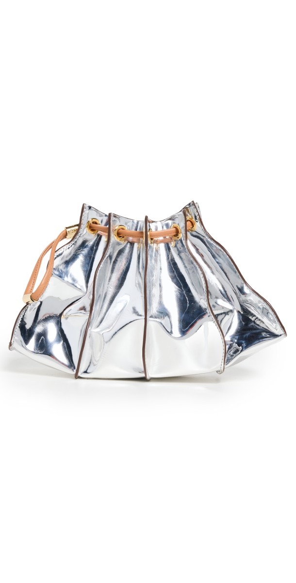 Ulla Johnson Adria Pleated Wave Wristlet Platinum