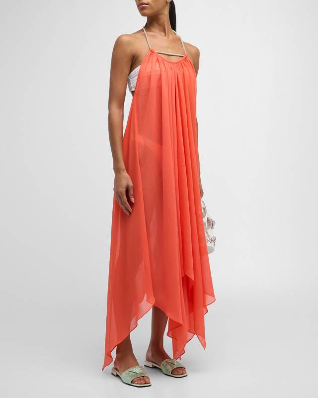 Joyce Embellished-Strap High-Low Dress