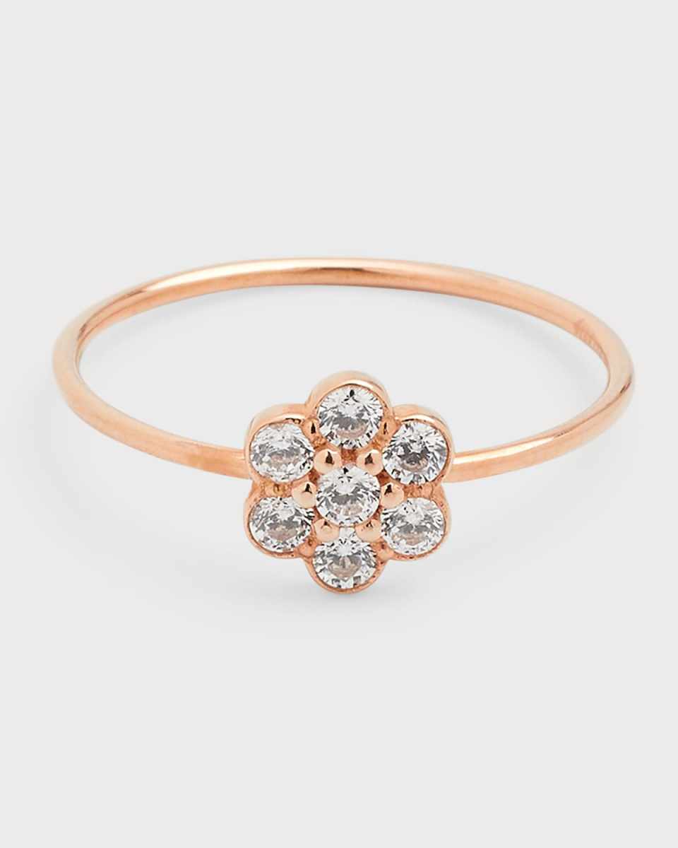 Be Mine Lotus Diamond Ring in 18K Rose Gold