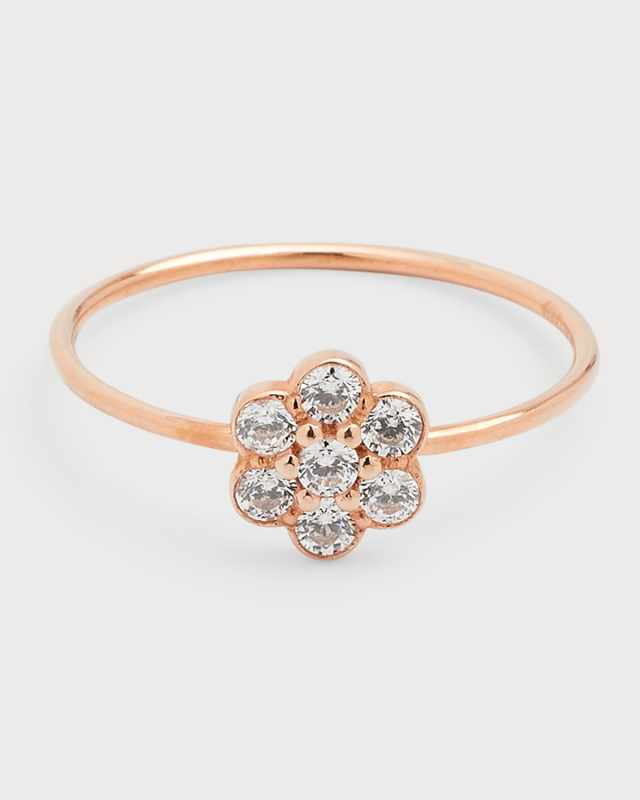 Be Mine Lotus Diamond Ring in 18K Rose Gold