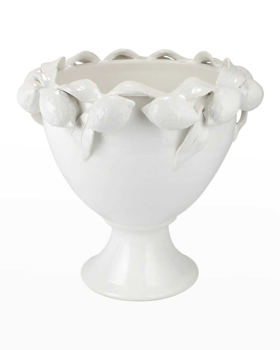 Limoni White Figural Footed Planter