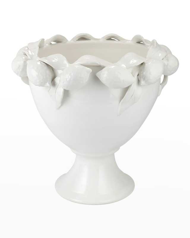 Limoni White Figural Footed Planter
