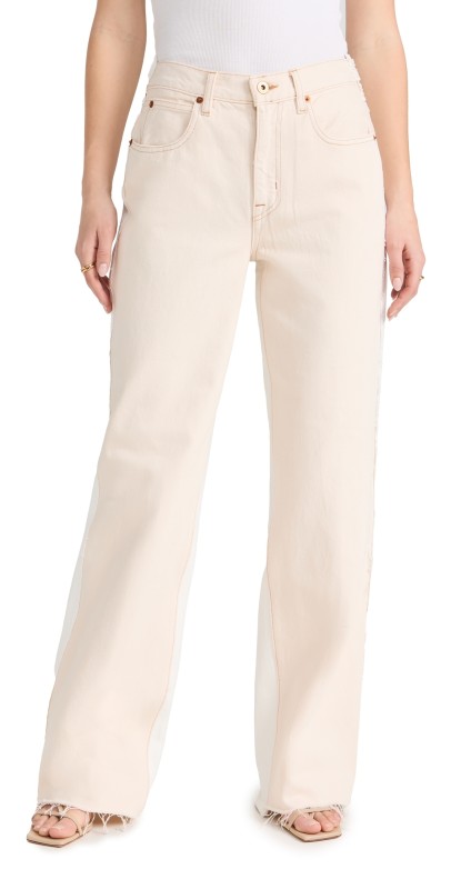 SLVRLAKE Re-Work Grace Panelled Jeans Natural Ecru