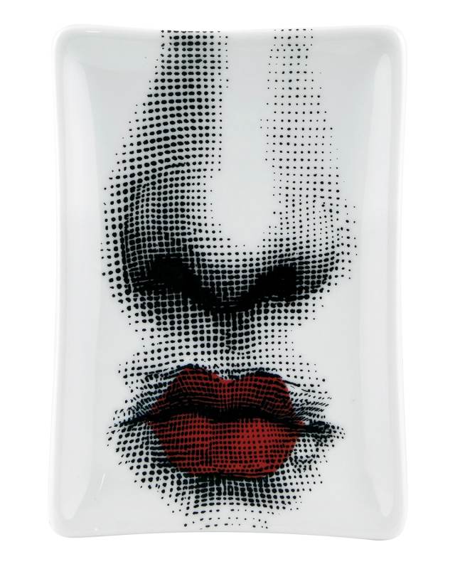 Rectangular Ashtray Bacio Puckered Red Lips