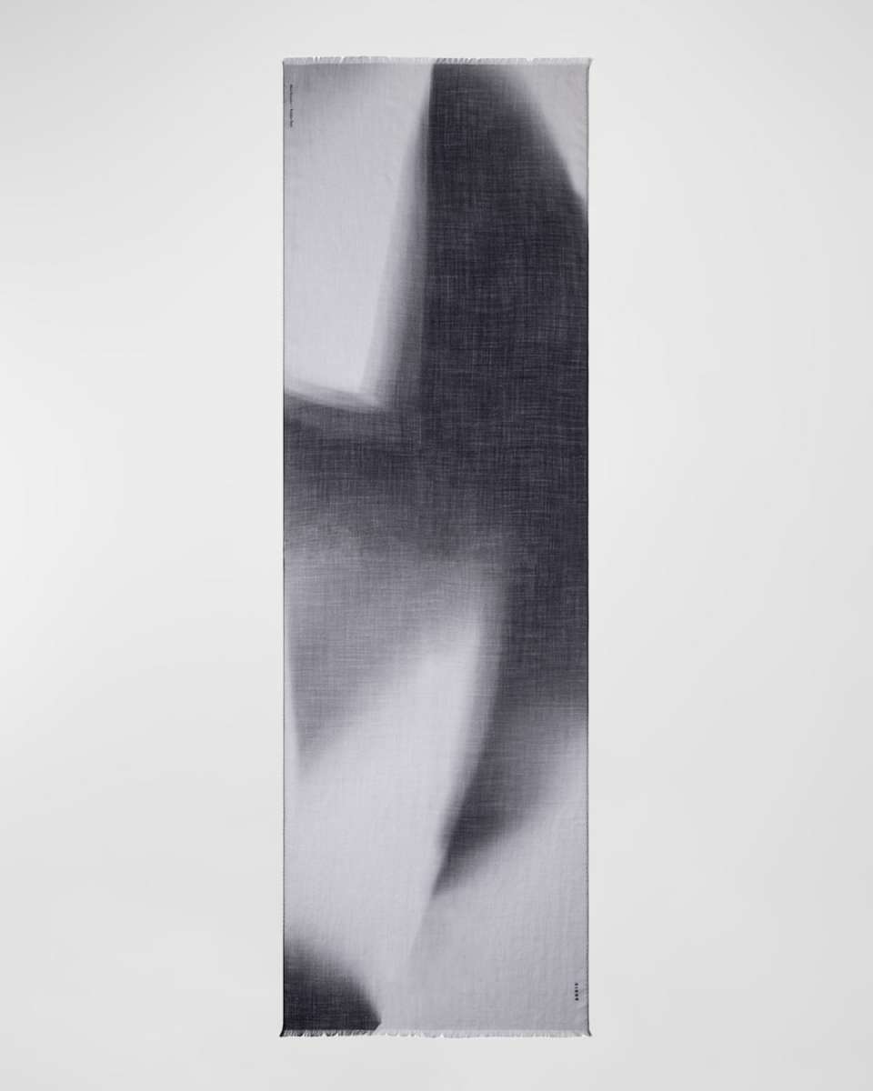 Shadow Print Cashmere-Silk Scarf