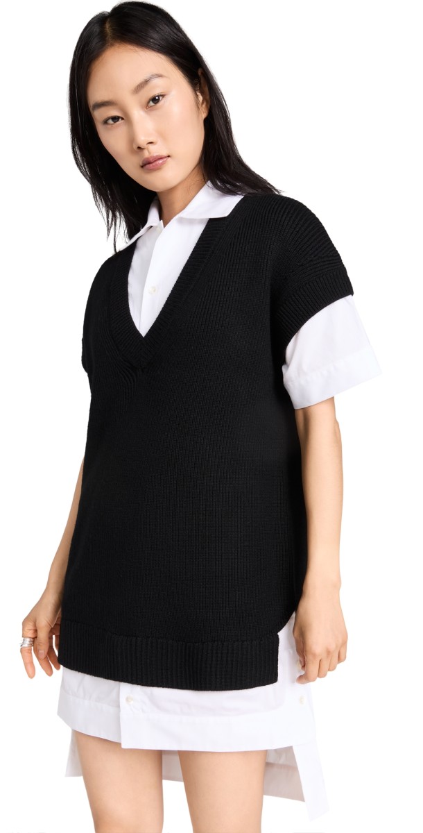 STAUD Bridget Dress Black/White
