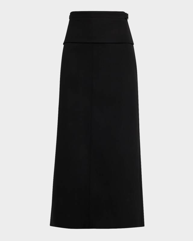 Adriana Wool Twill Suiting Maxi Skirt