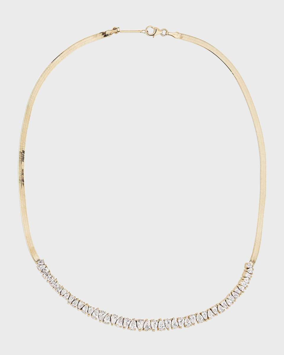 Zig Zag Pear Tennis Necklace