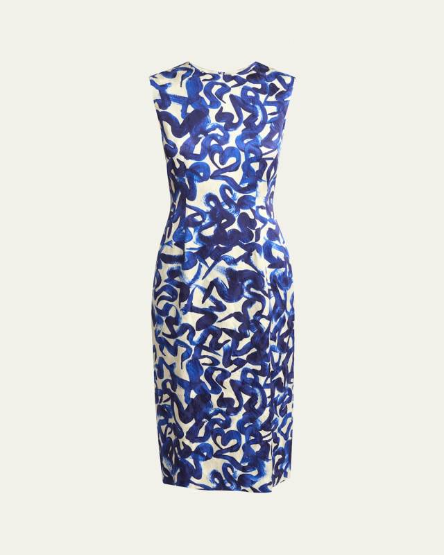 Delavina Printed Sheath Dress