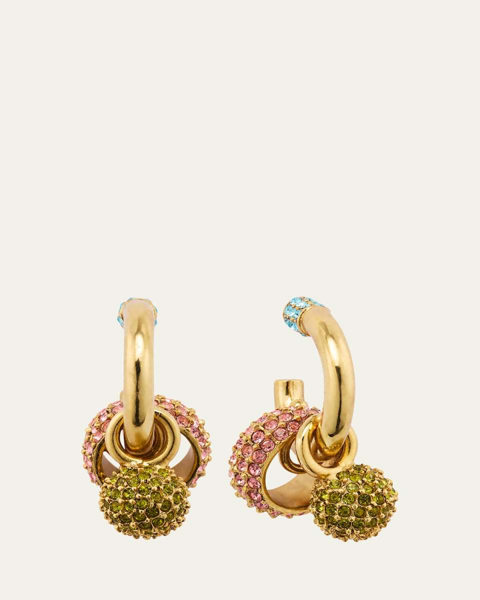 Big Chain Earrings with Pave Crystals