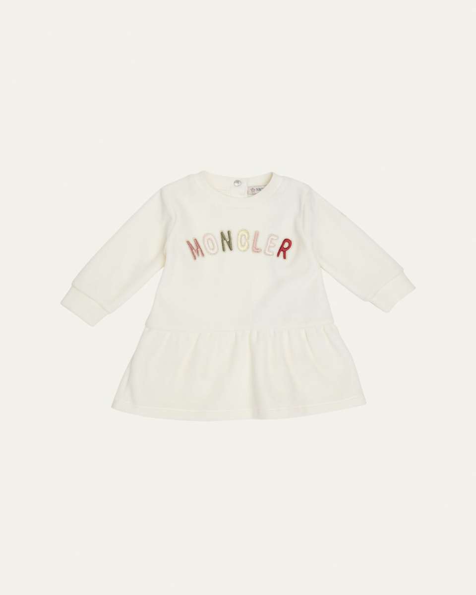 Girl's Logo-Print Embroidered Dress, Size 6M-3