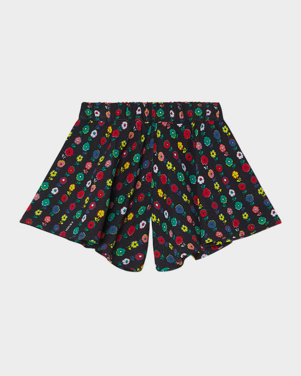 Girl's Multicolor Floral-Print Skort, Size 9M-