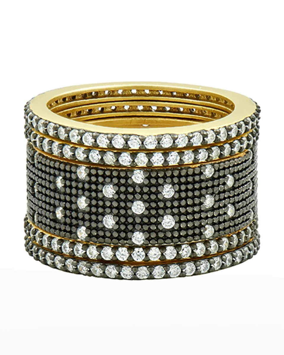 Cubic Zirconia Stack Rings, Set of 5, Size 5-9