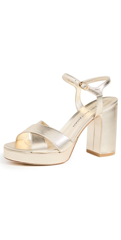 Stuart Weitzman Dayna Platform Sandals Light Gold