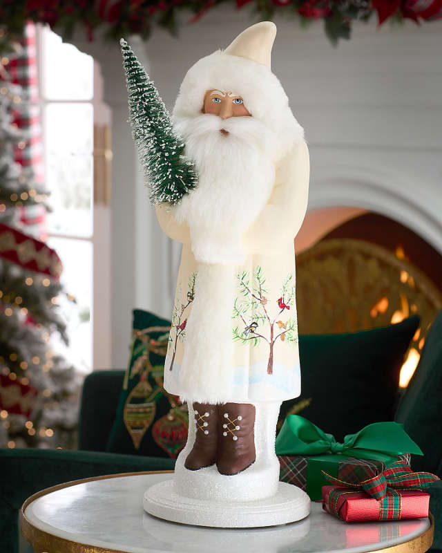 Santa with Cardinal Trees, 20"