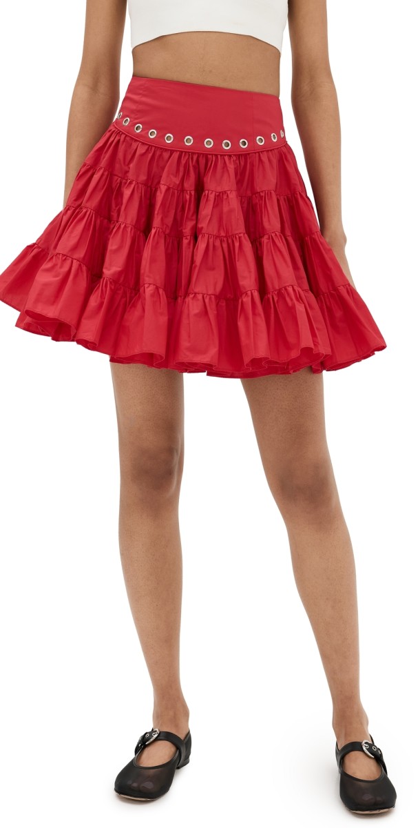 Sandy Liang Chumi Skirt Red