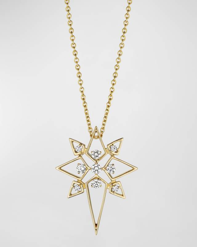 18K Estelar Yellow Gold Pendant Necklace with Diamonds, 18"L