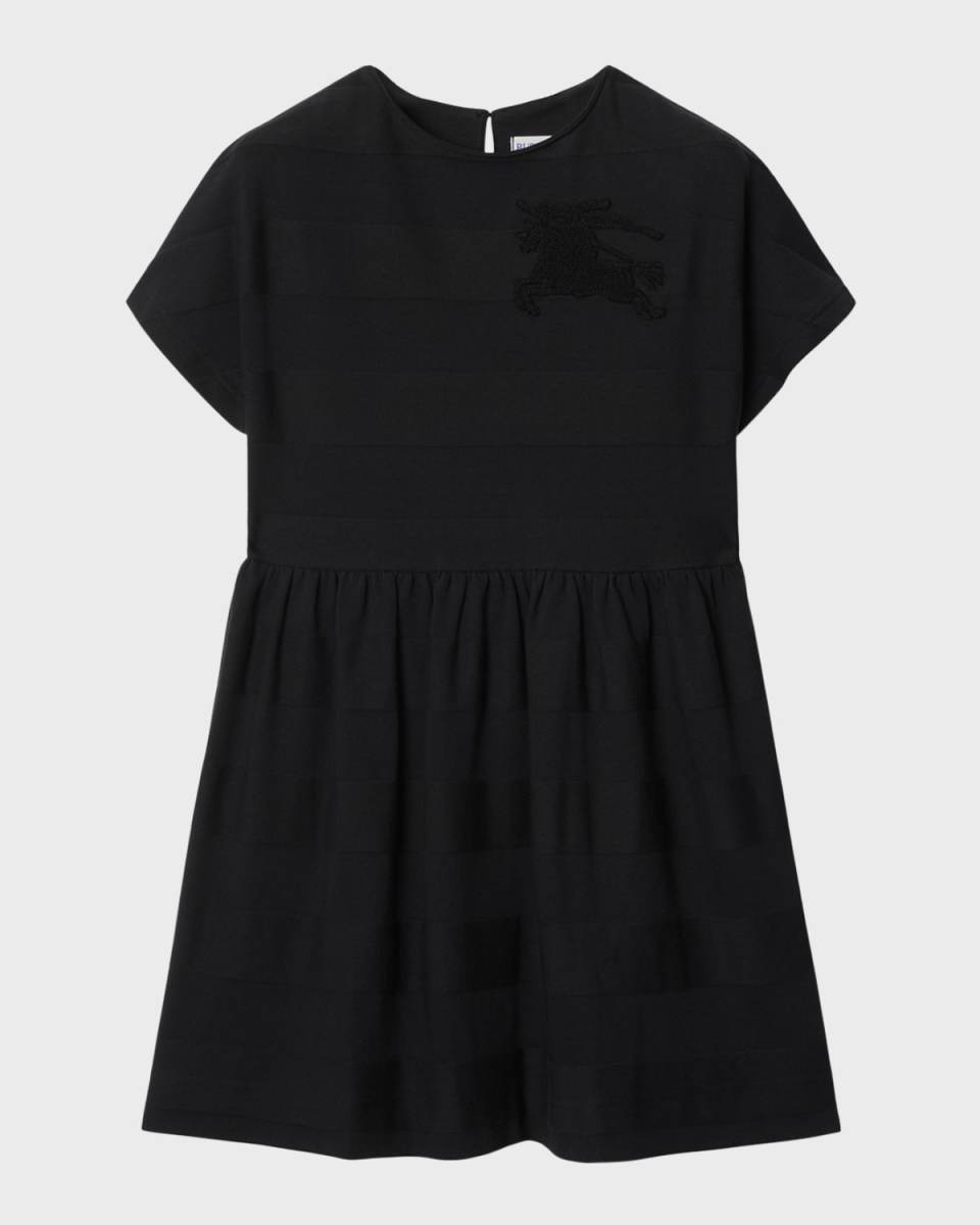 Girl's Rhonda Jersey Dress W/ Equestrian Knight Design, Size 3-14