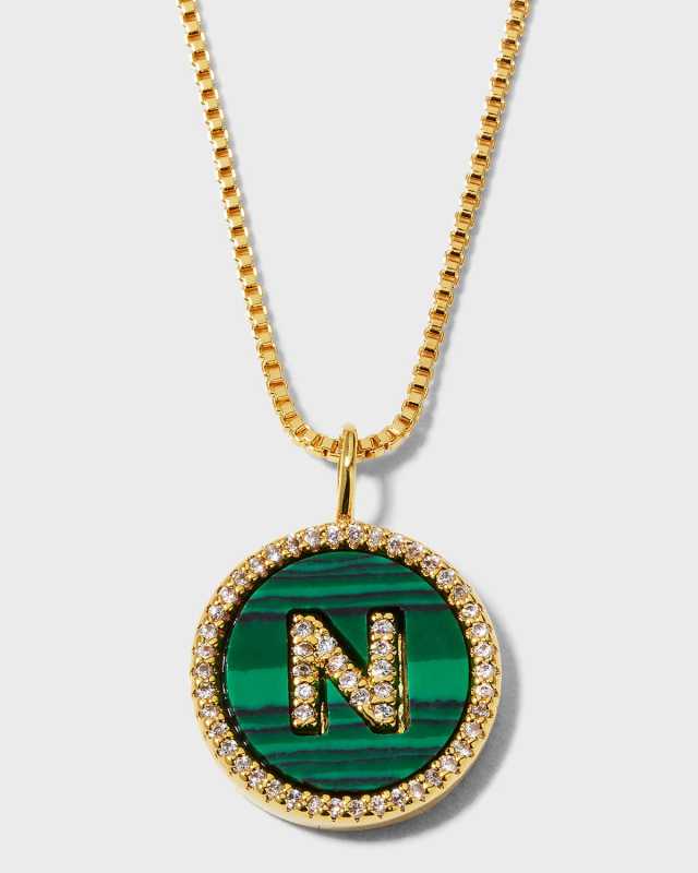 Malachite Initial Necklace