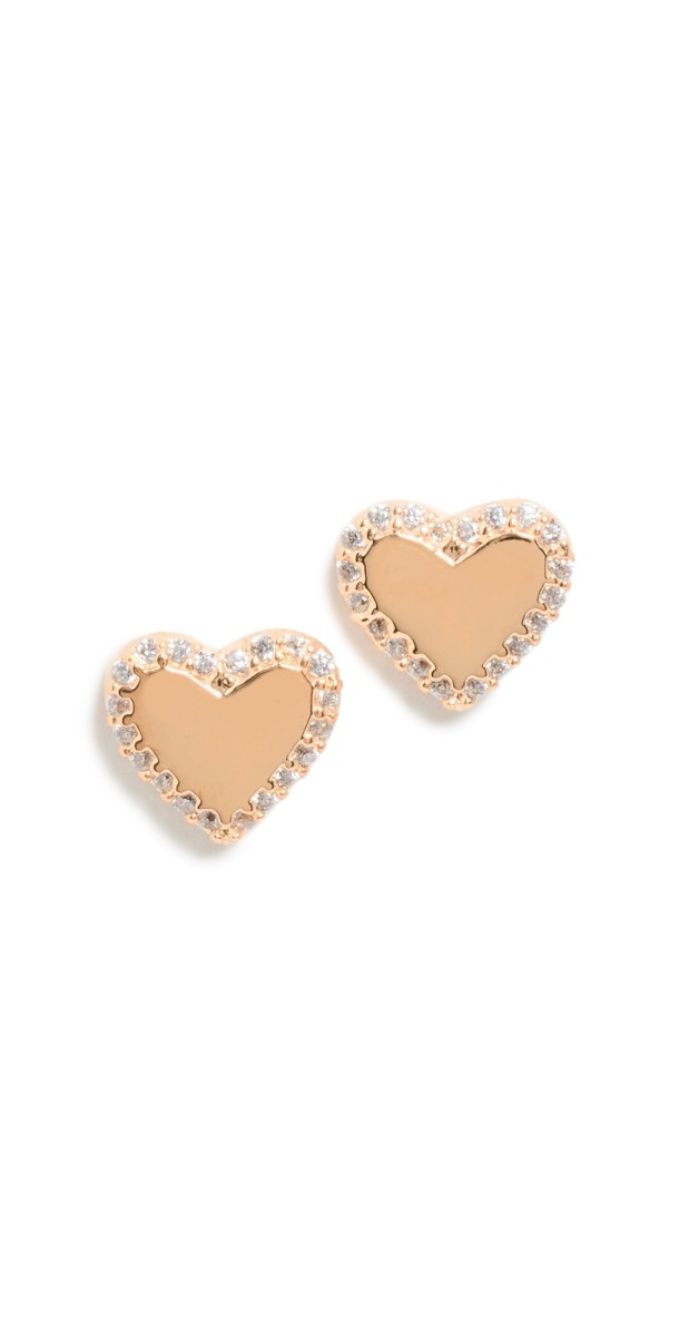 SHASHI Heart Stud Earrings Gold