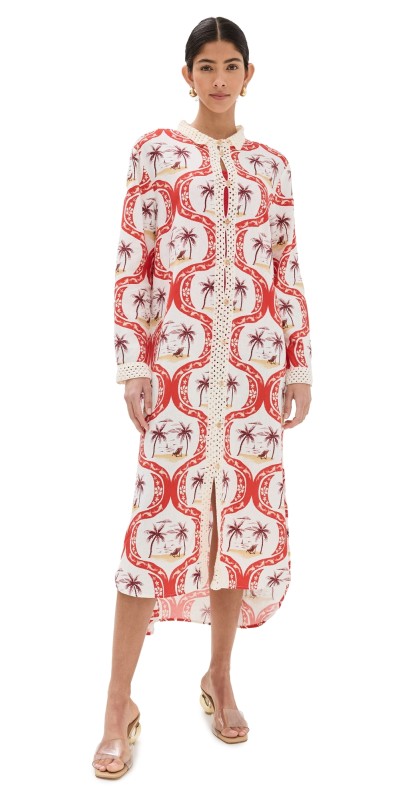 FARM Rio Summer Beach Chemise Coverup Summer Beach Off-White