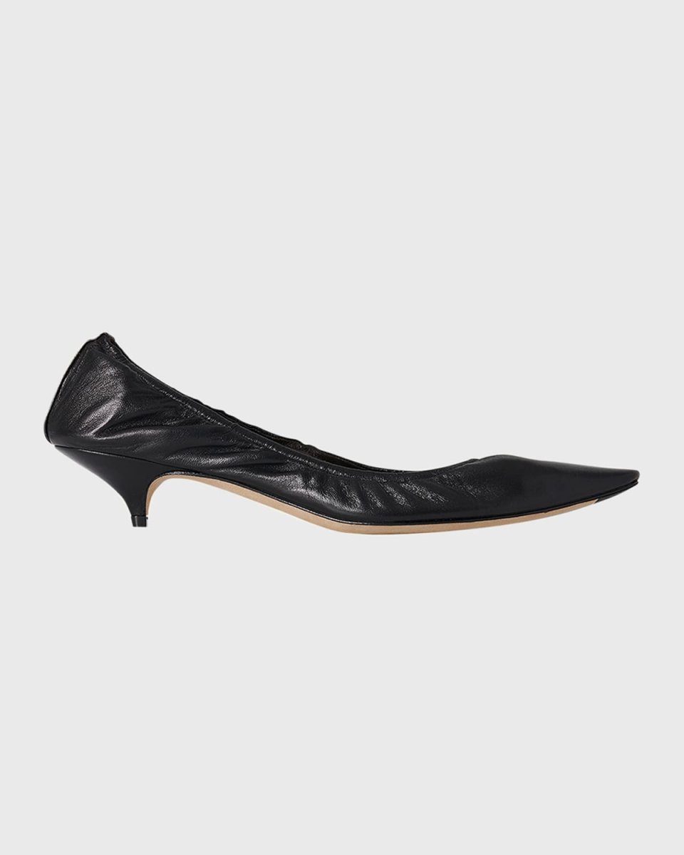 Liisa Leather Kitten-Heel Pumps