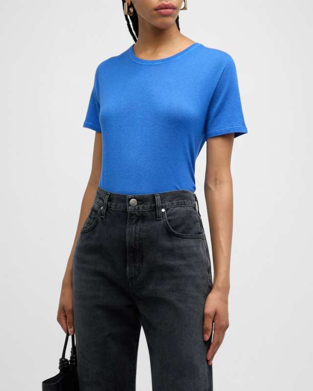 Cashmere Short-Sleeve Crewneck T-Shirt