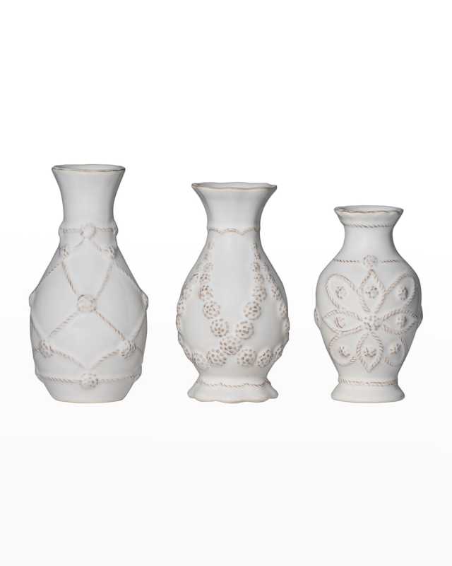 Jardins du Monde Mini Vase Trio Set/3pc - Whitewash