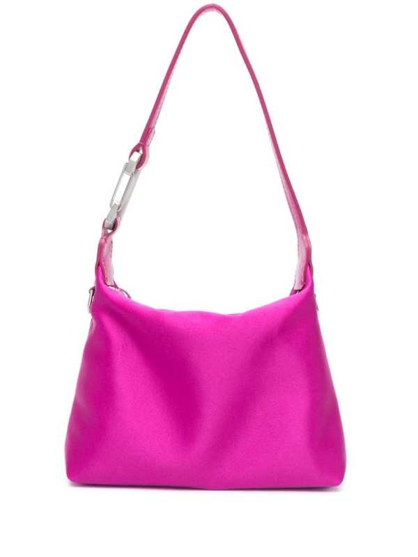 satin-weave hook-detail tote bag