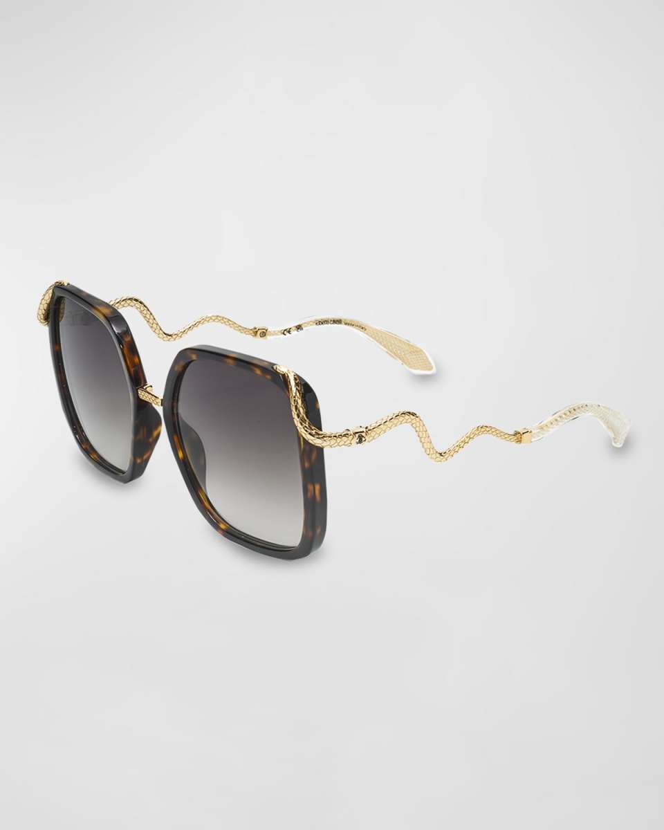 Iconic Snake Acetate & Metal Square Sunglasses