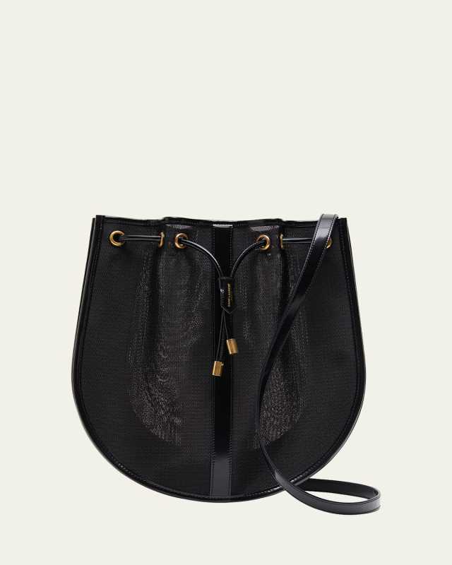Daryl Shoulder Bag in Mesh and Patent Leather