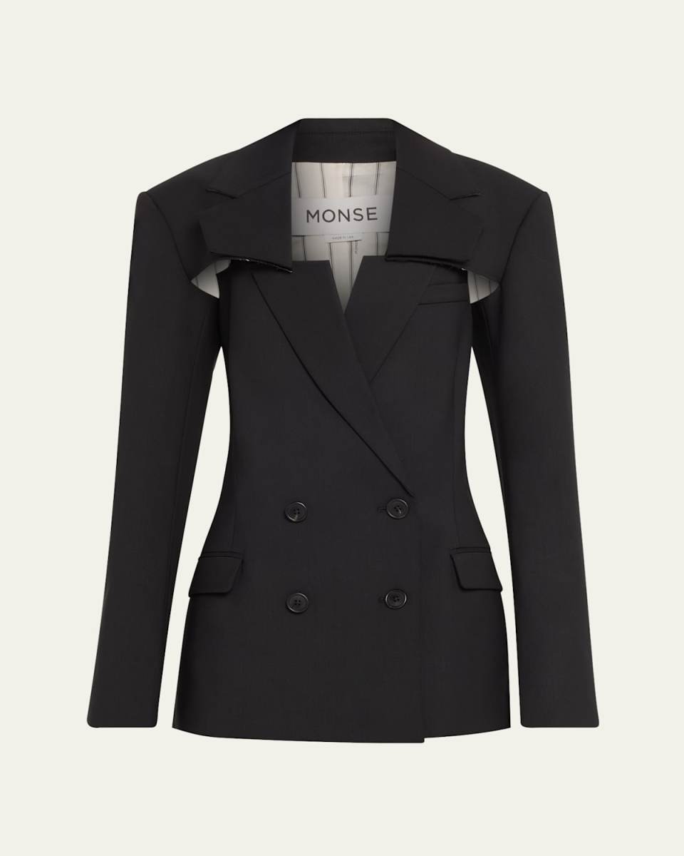 Slashed Two-Piece Wool Blazer
