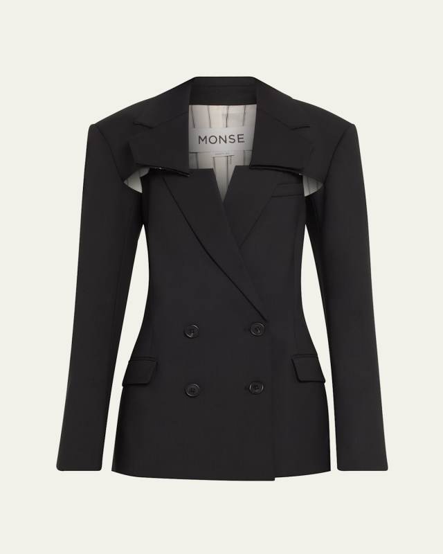 Slashed Two-Piece Wool Blazer