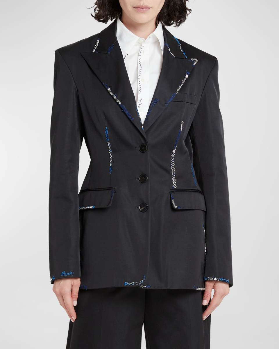Tuxedo Jacket with Beaded Embroidery