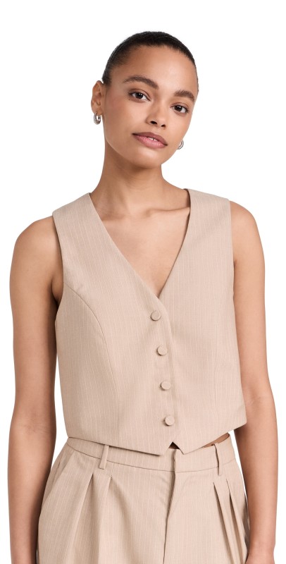 WAYF Layla Vest Camel