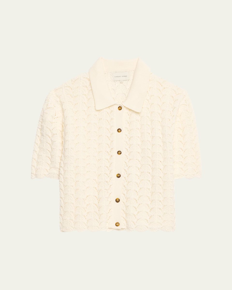 Crochet Button-Front Cardigan