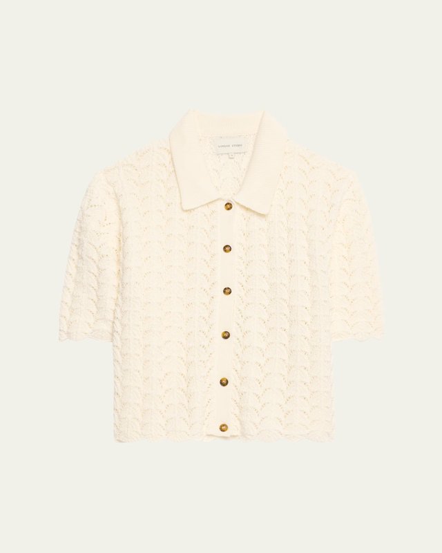 Crochet Button-Front Cardigan