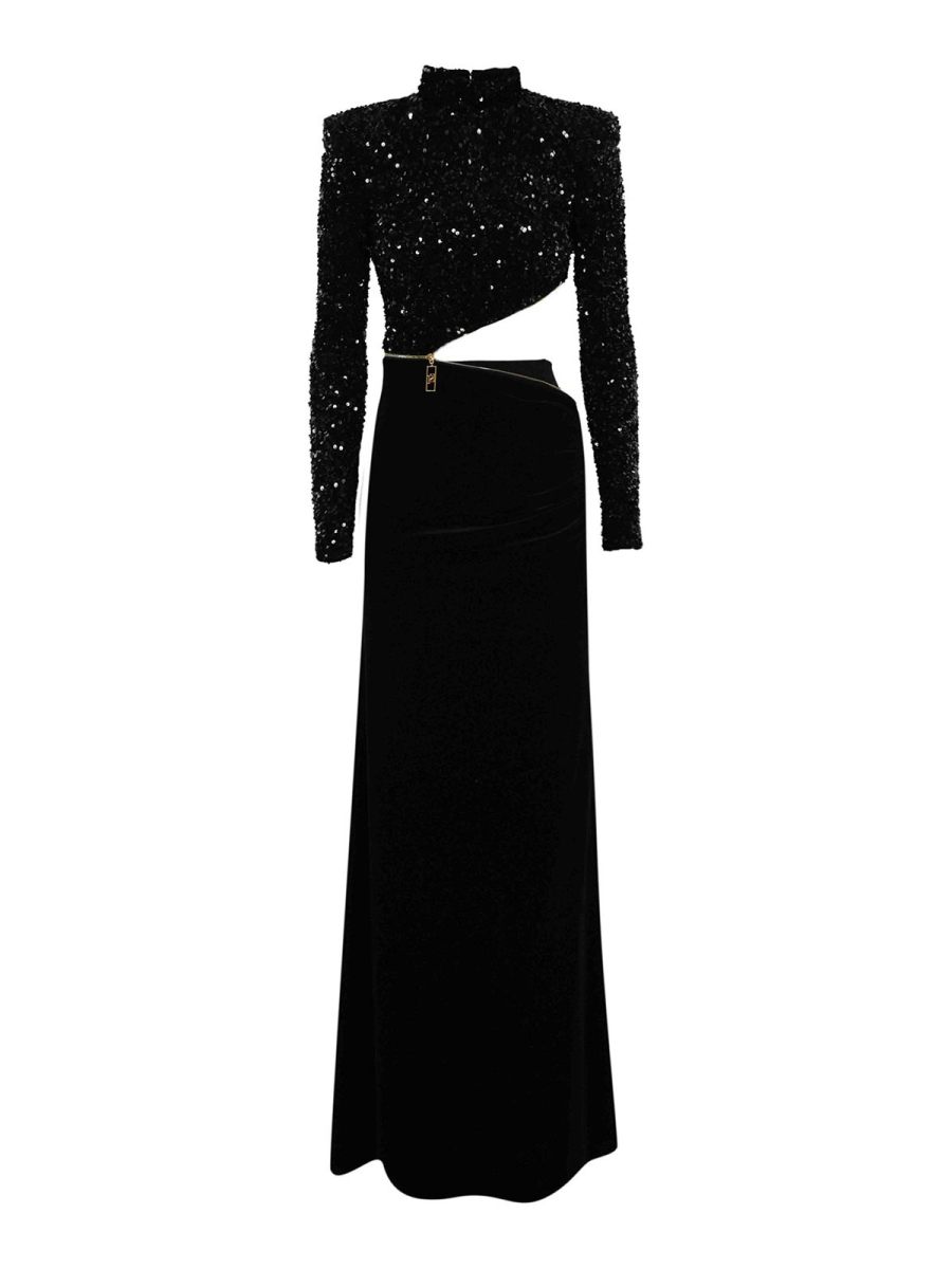 Elisabetta Franchi Maxi Robe - Noir