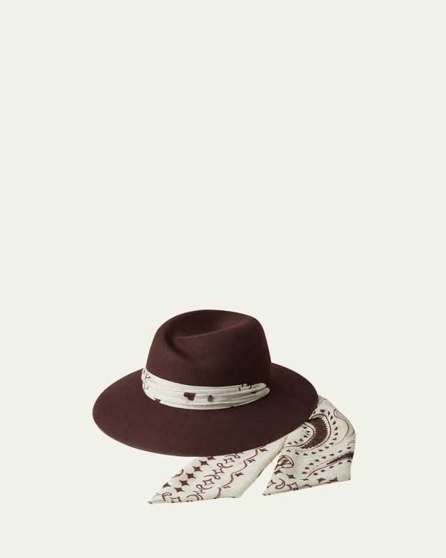Virginie Felt Fedora With Scarf
