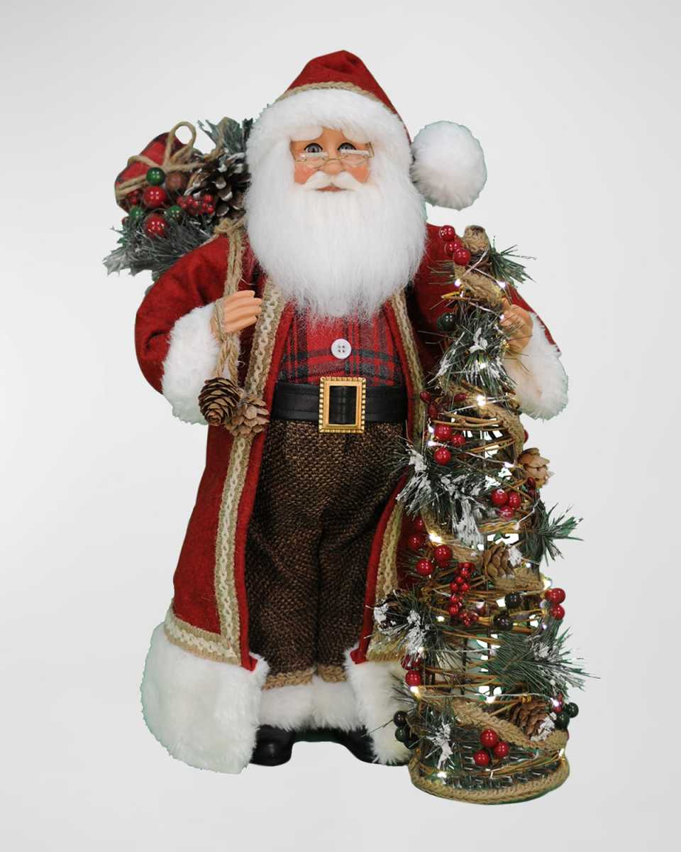 Lighted Woodland Pine Santa