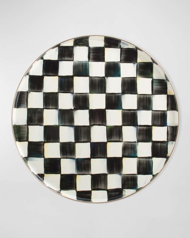 Courtly Check Round Enamel Tray