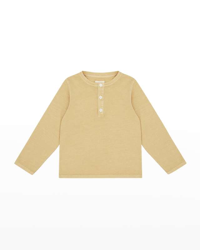 Kid's Cotton Henley Shirt, Size 1-6