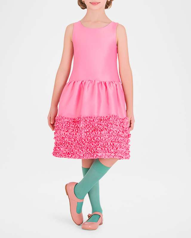Girl's Sakura Ruffle Trim Dress, Size 3T-12
