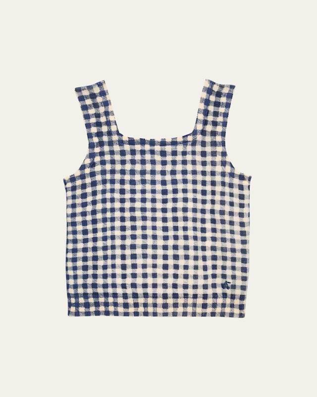 Girl's Debardeur Fabelin Gingham Tank Top, Size 4-14