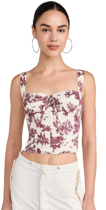 Miaou Agnes Corset Maroon Toile