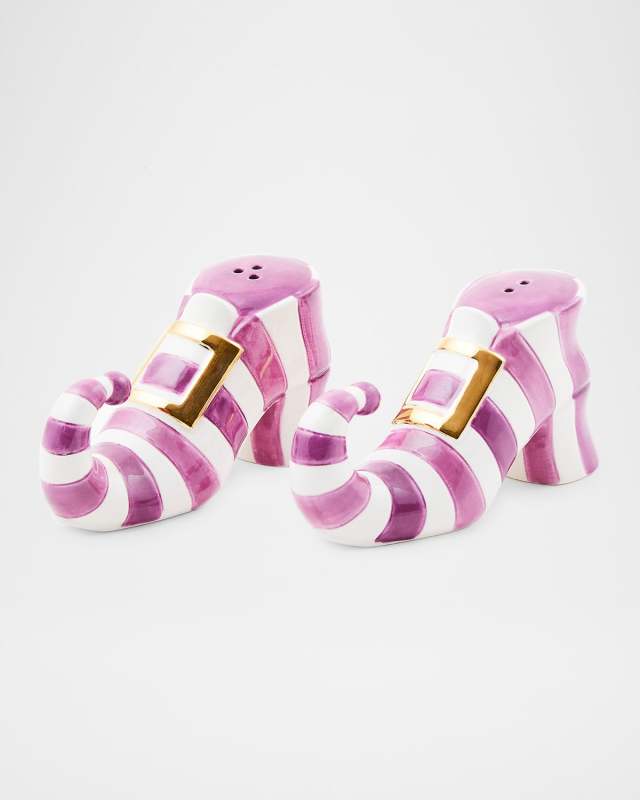 Witch's Purple Stripe Shoes Salt & Pepper Set
