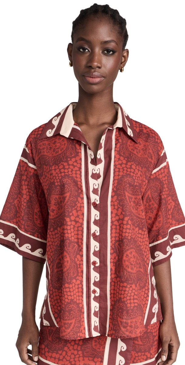 Johanna Ortiz Red Paisley Situation Shirt Paisley Red/Ecru